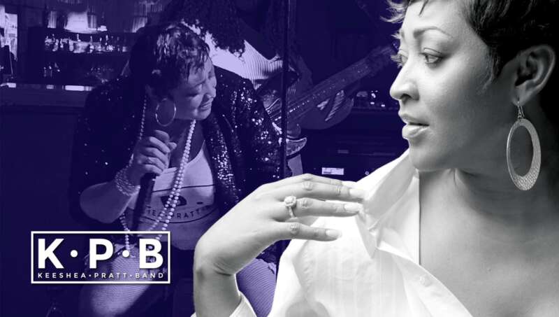 Keeshea Pratt banner background Keeshea Pratt banner background with Keeshea singing